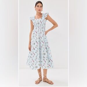 Hill House Ellie Nap Dress Pond Floral Poplin Size Small